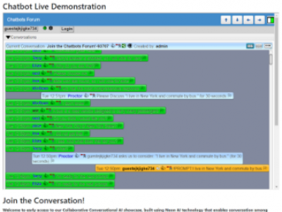 Screen capture of iFrame chat from ChatbotsForum.org