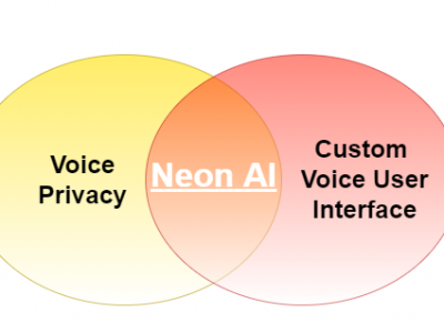 Venn Diagram - Voice Privacy + Custom Voice User Interface = Neon AI